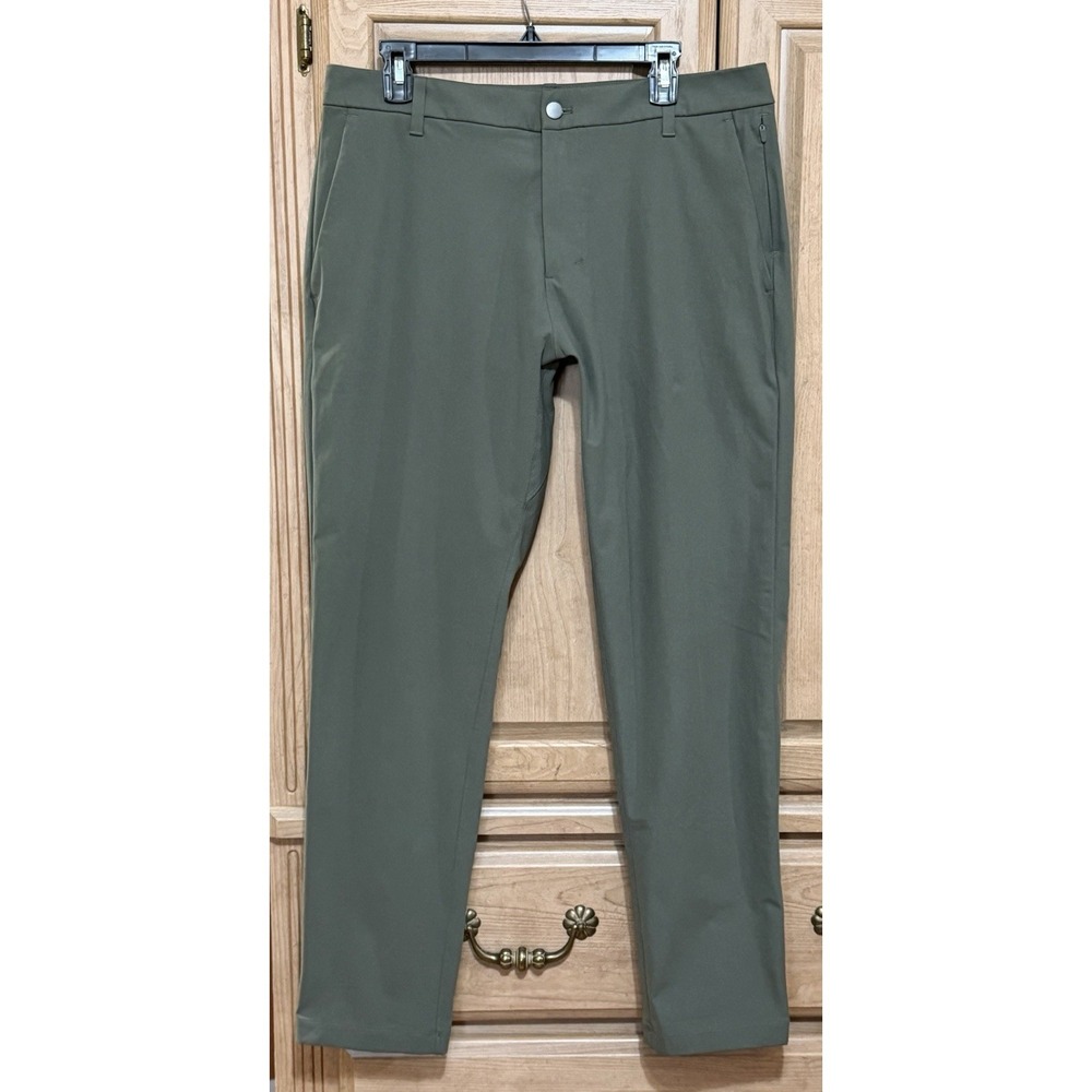Lululemon ABC Classic Fit‎ Commission Pants Size 34 Green Stretch Warpstreme